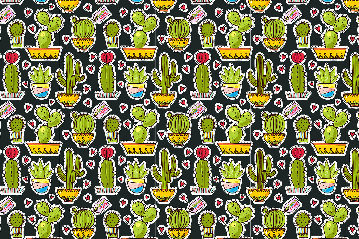 Set Fashion patches with cacti, an Illustration by KundolaArt (Photo 5 of 7)