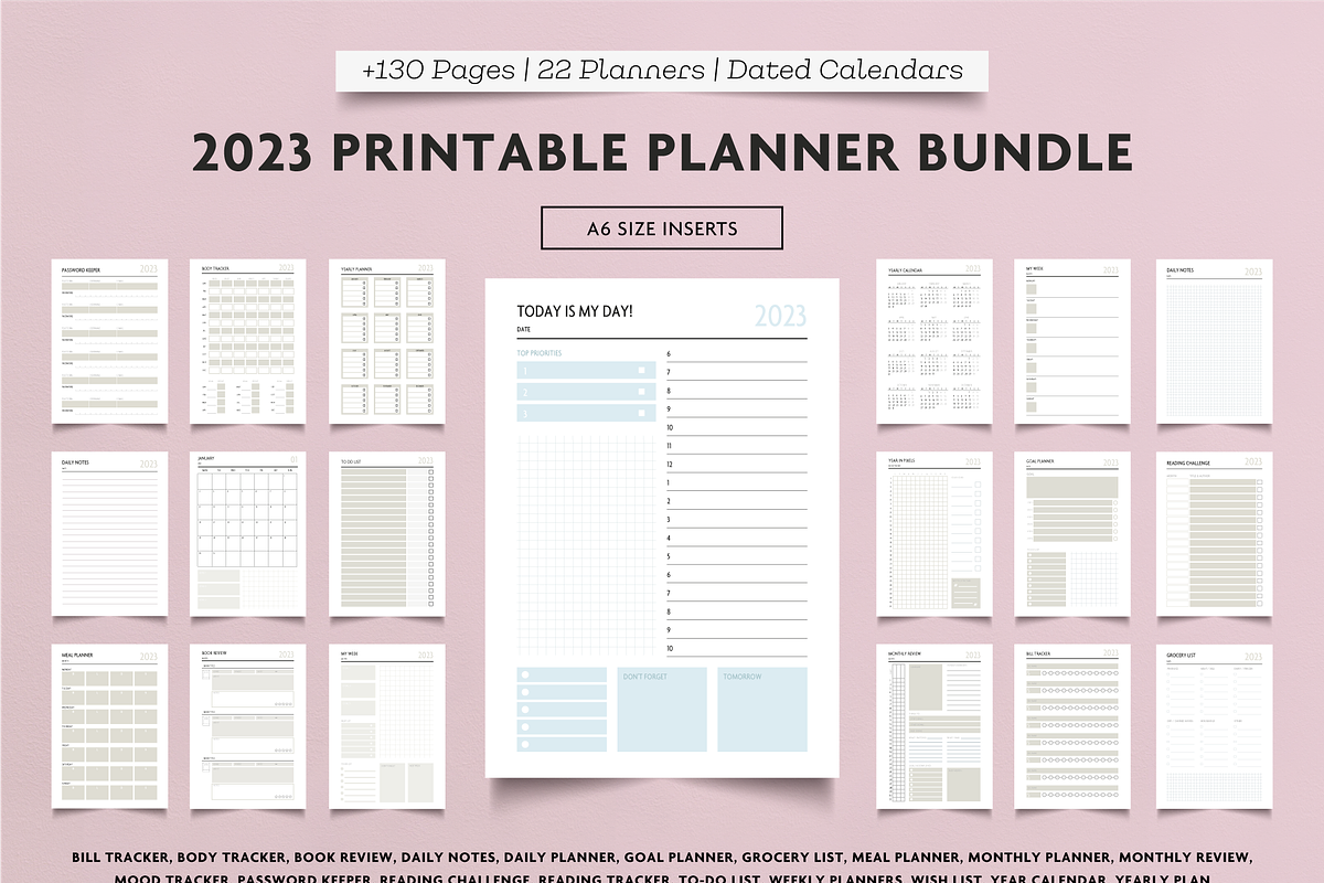 2023 Big Planner Bundle +1800 Pages, a Templates & Theme by SizenS (Photo 14 of 15)