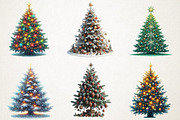 Christmas Trees & Gifts Watercolor, an Illustration by RobertsArt (Thumbnail 4 of 7)