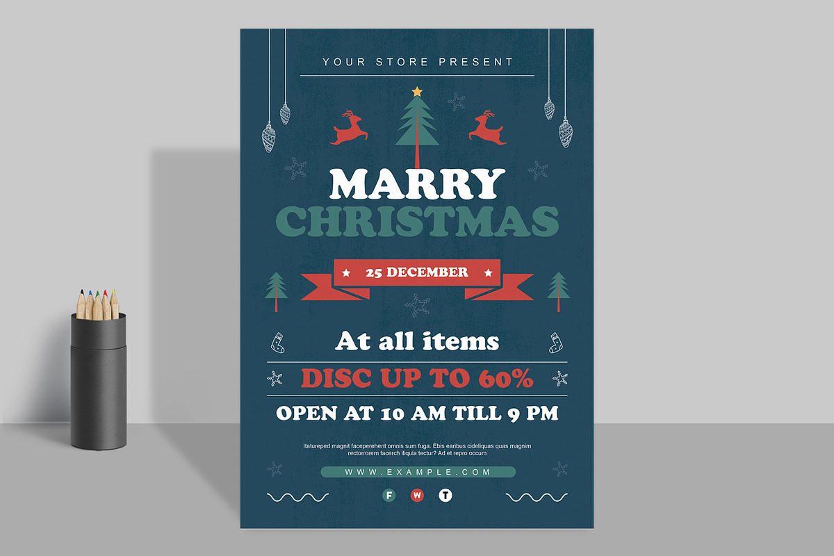Marry Christmas Poster Layout, a Poster Template by ContestDesign (Photo 1 of 3)