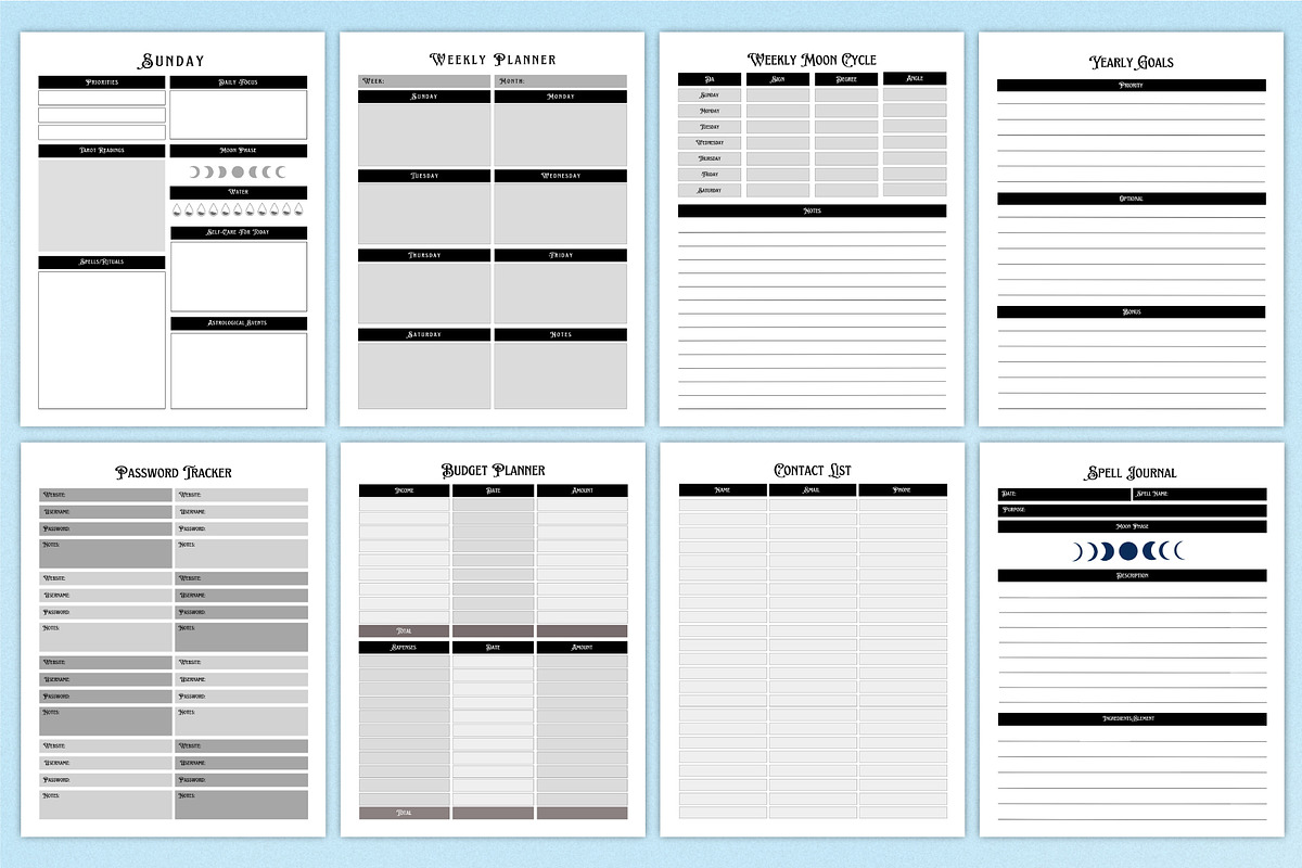 2026 Witchy Planner For Canva, a Stationery Template by Shumaya (Photo 4 of 6)