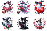 Witch Ghost & Roses Halloween, an Illustration by DreamArtGraphic (Thumbnail 2 of 5)