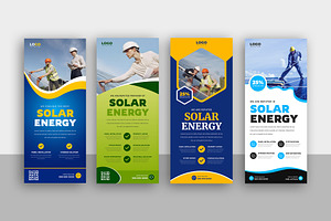 Solar Energy standee roll up banner, a Stationery Template by Designgrove