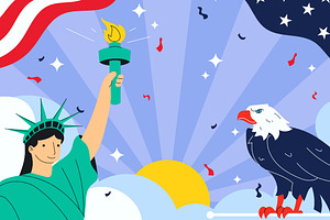 Purple Independence Day Illustration, a Seasonal Illustration by graphicook
