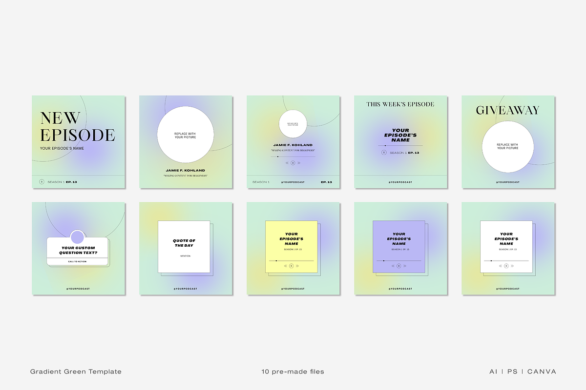 Podcast Instagram Creator Template, a Social Media Template by Cuoco (Photo 9 of 14)