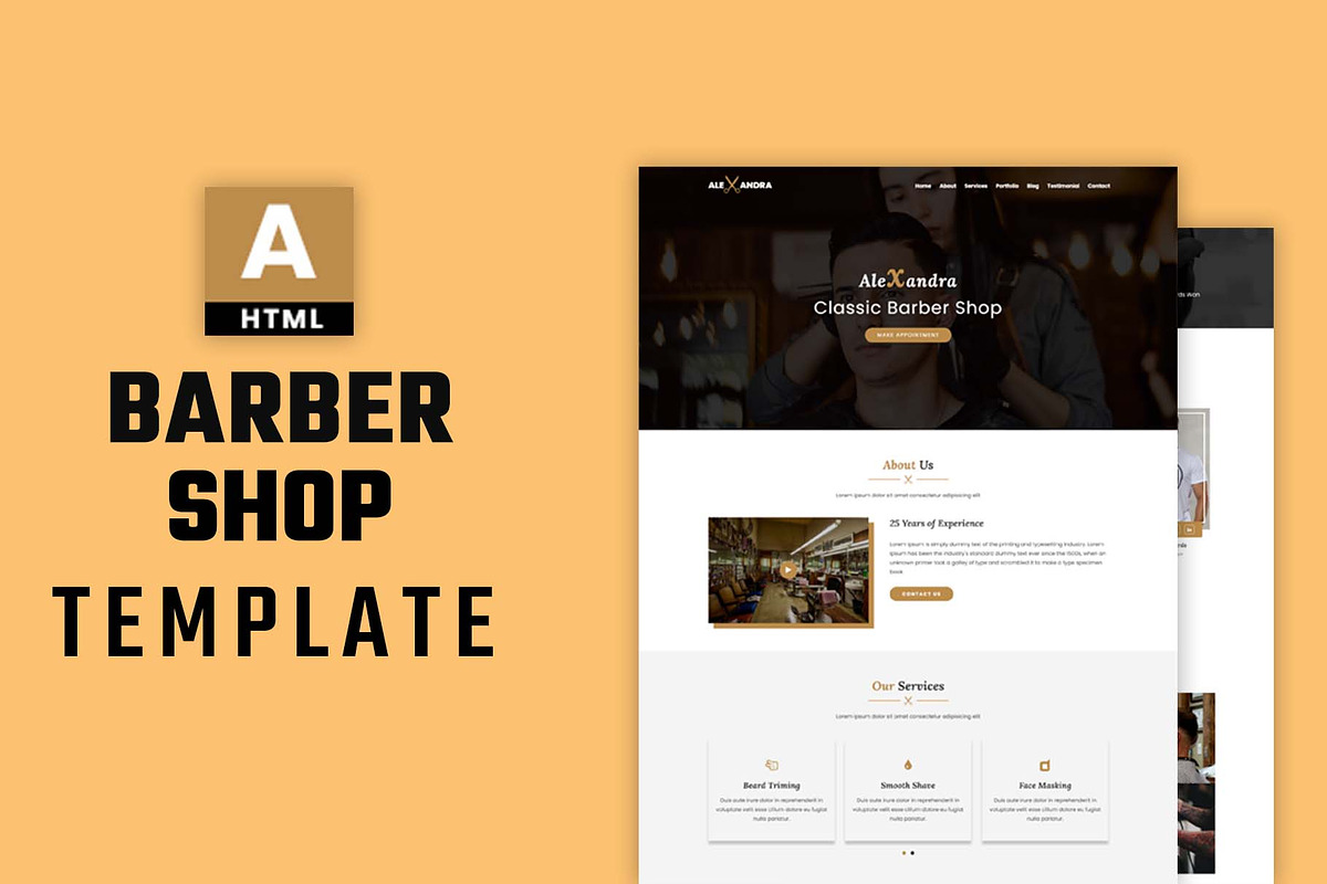 Alexandra - Barber Shop Template, a Bootstrap Template by nandinigraphics (Photo 2 of 2)