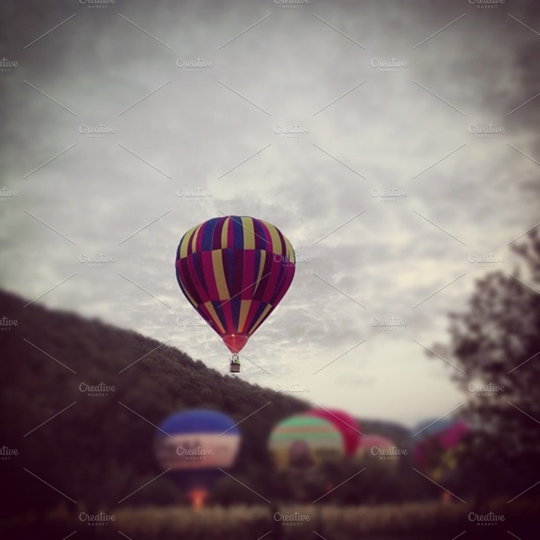 Hot air balloon stock photograph