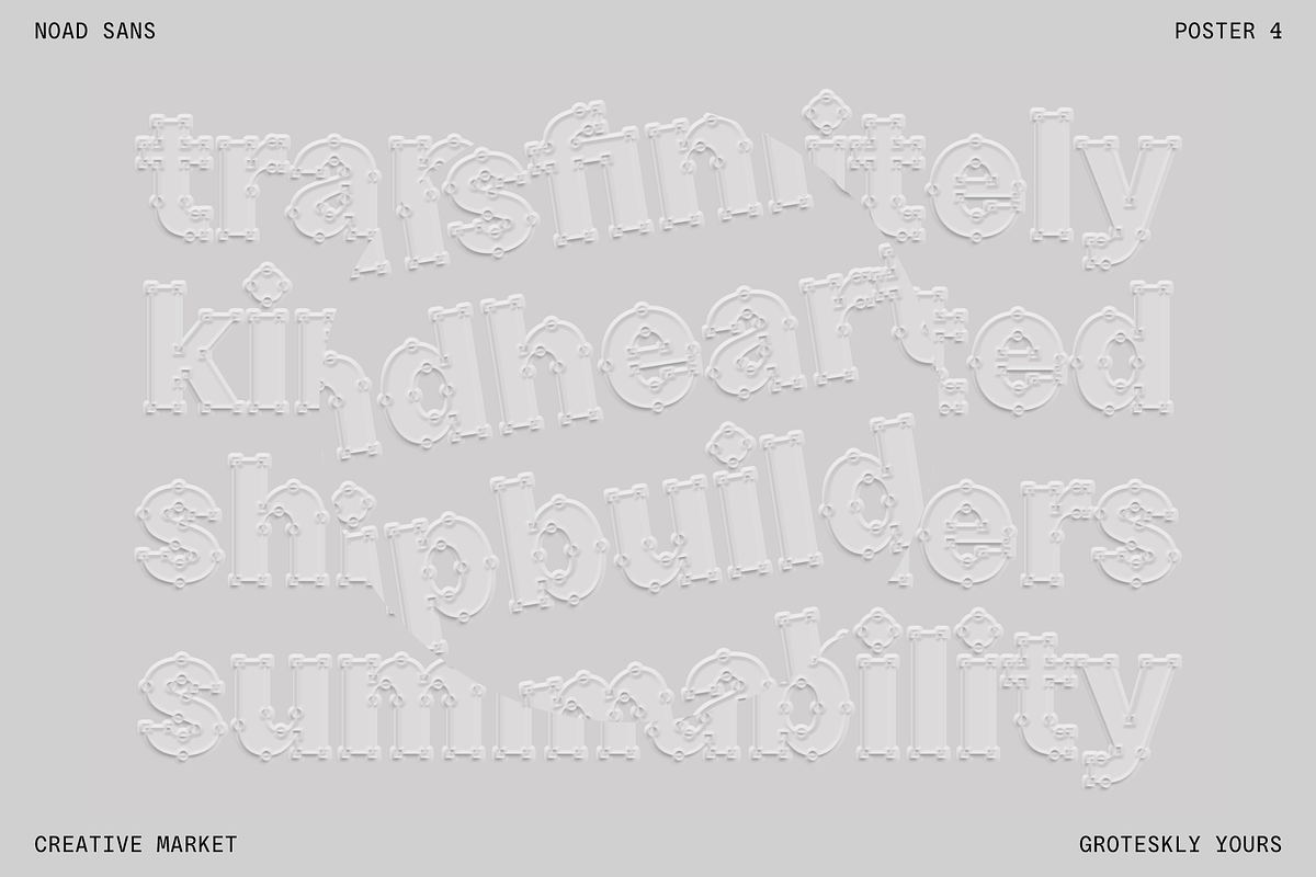 Noad Sans – Experimental Type Family, a Sans Serif Font by Eugene Tantsurin (Photo 13 of 15)