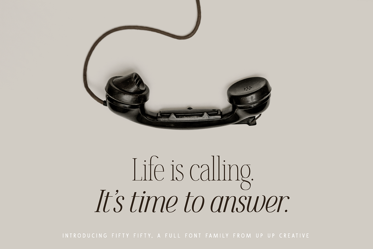Fifty Fifty Complete Family, a Serif Font by Up Up Creative (Photo 12 of 15)
