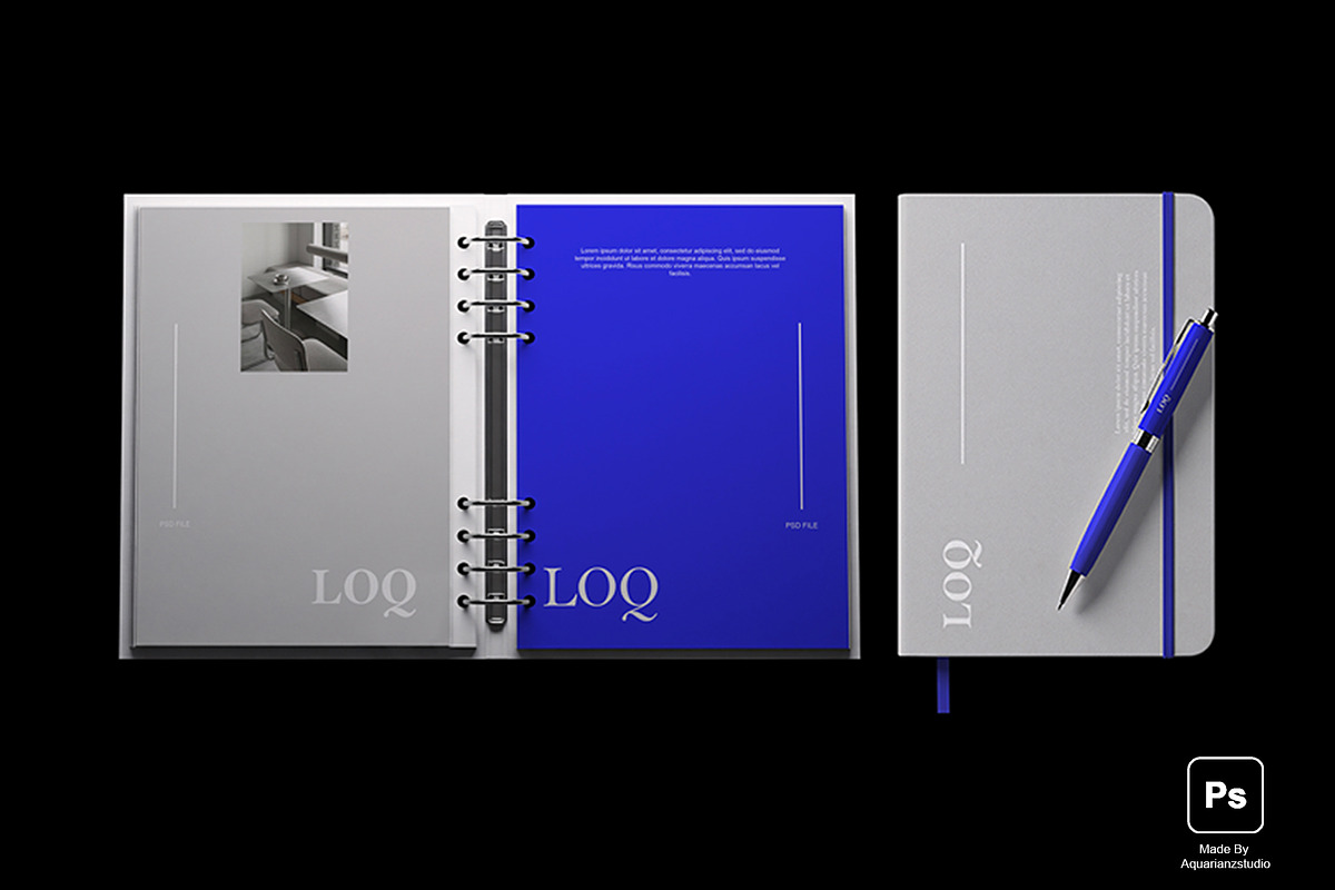 LOQ branding mockup, a Books & Magazine Mockup by Aquarianz Studio (Photo 1 of 5)