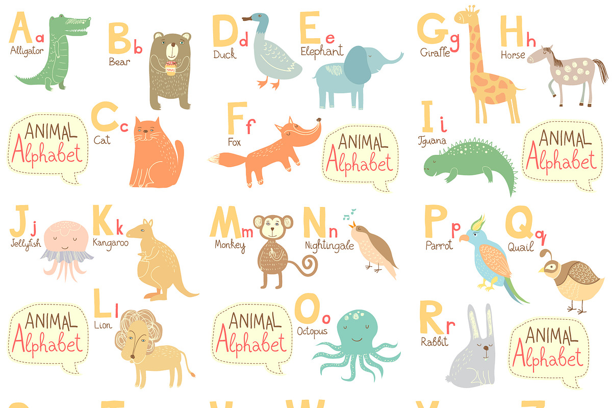 Alphabet for kids in EPS10 and JPEG preview 2
