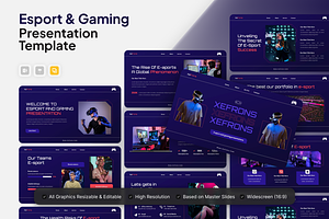 Xefrons Esport & Gaming Google Slide, a Presentation Template by Annora Studio