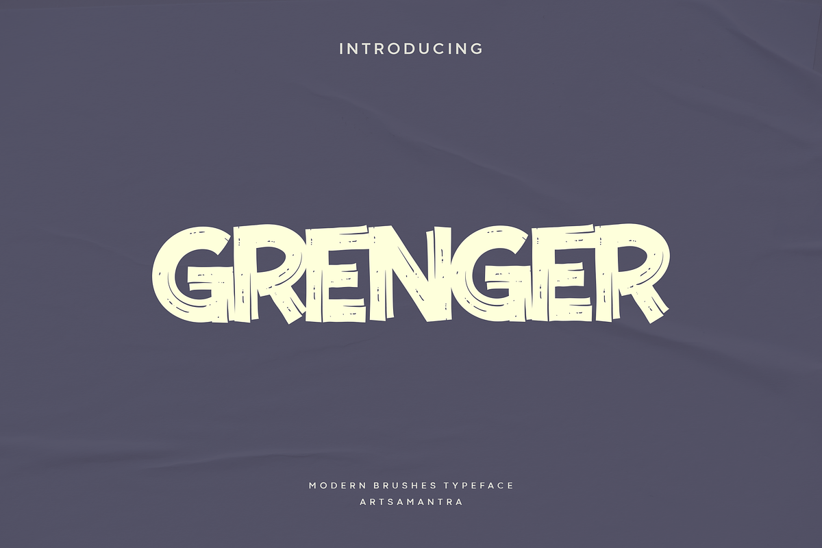 Grenger - Modern Brush Typeface, a Script Font by garismantra (Photo 1 of 5)