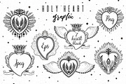 Holy heart.Graphic set.Update., a Decorative Illustration by Moonflora (Thumbnail 1 of 8)