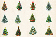 Christmas Tree Sticker Clipart, an Illustration by Designworld (Thumbnail 3 of 5)