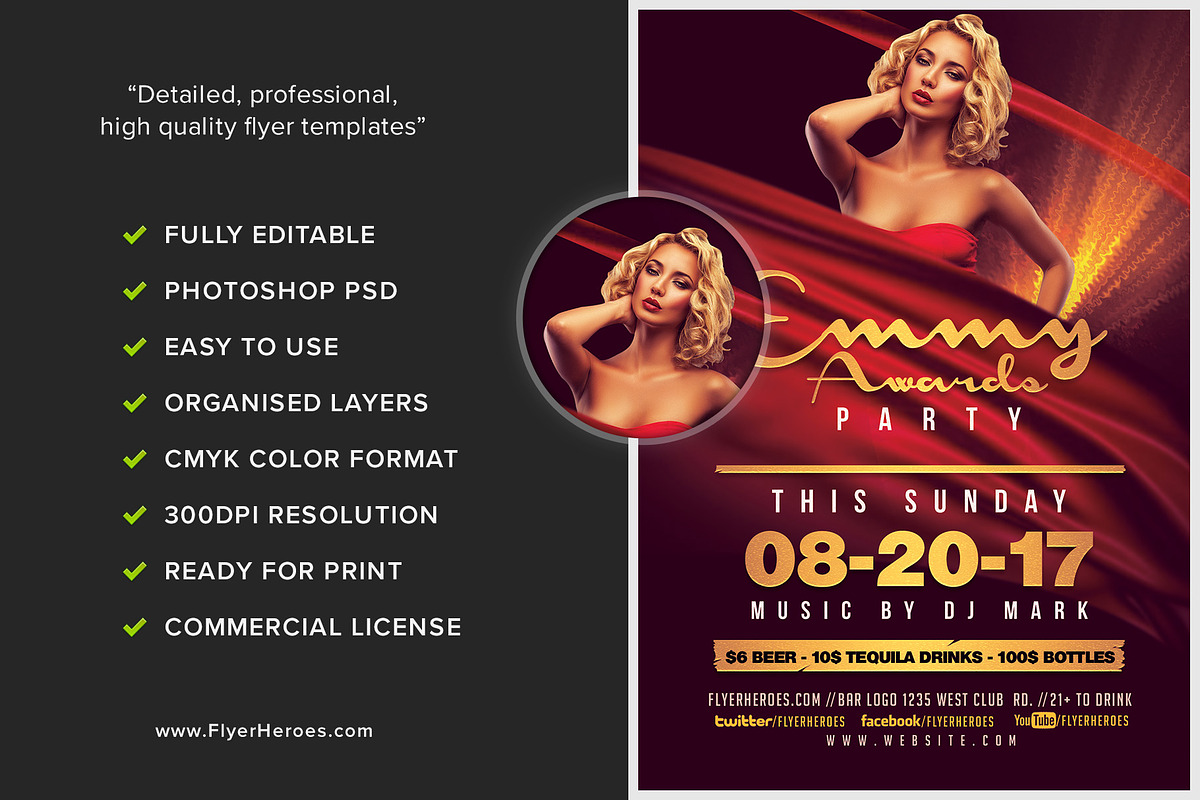 Emmy Awards Party Flyer Template, a Flyer Template by FlyerHeroes (Photo 2 of 4)