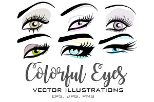 Colorful Eyes Vector Set