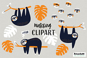 Sloth orange Digital Paper & Clipart, a Pattern Graphic by kaeselotti (Thumbnail 5 of 5)
