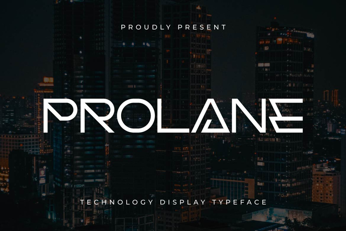 Prolane – Geometric Display, a Sans Serif Font by Artiveko (Photo 1 of 5)
