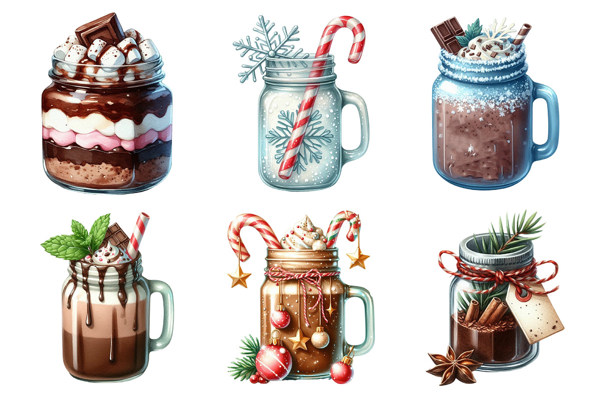 Christmas Hot Cocoa Mason Jar, an Illustration by Daily.Designs (Photo 3 of 5)