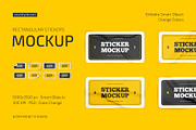 Rectangular Stickers Mockup Set, an Advertising Mockup by Country4k (Thumbnail 1 of 4)