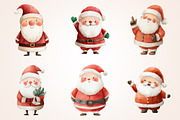 Cute Santa Claus Clipart, a Seasonal Illustration by Housui Patterns (Thumbnail 13 of 13)