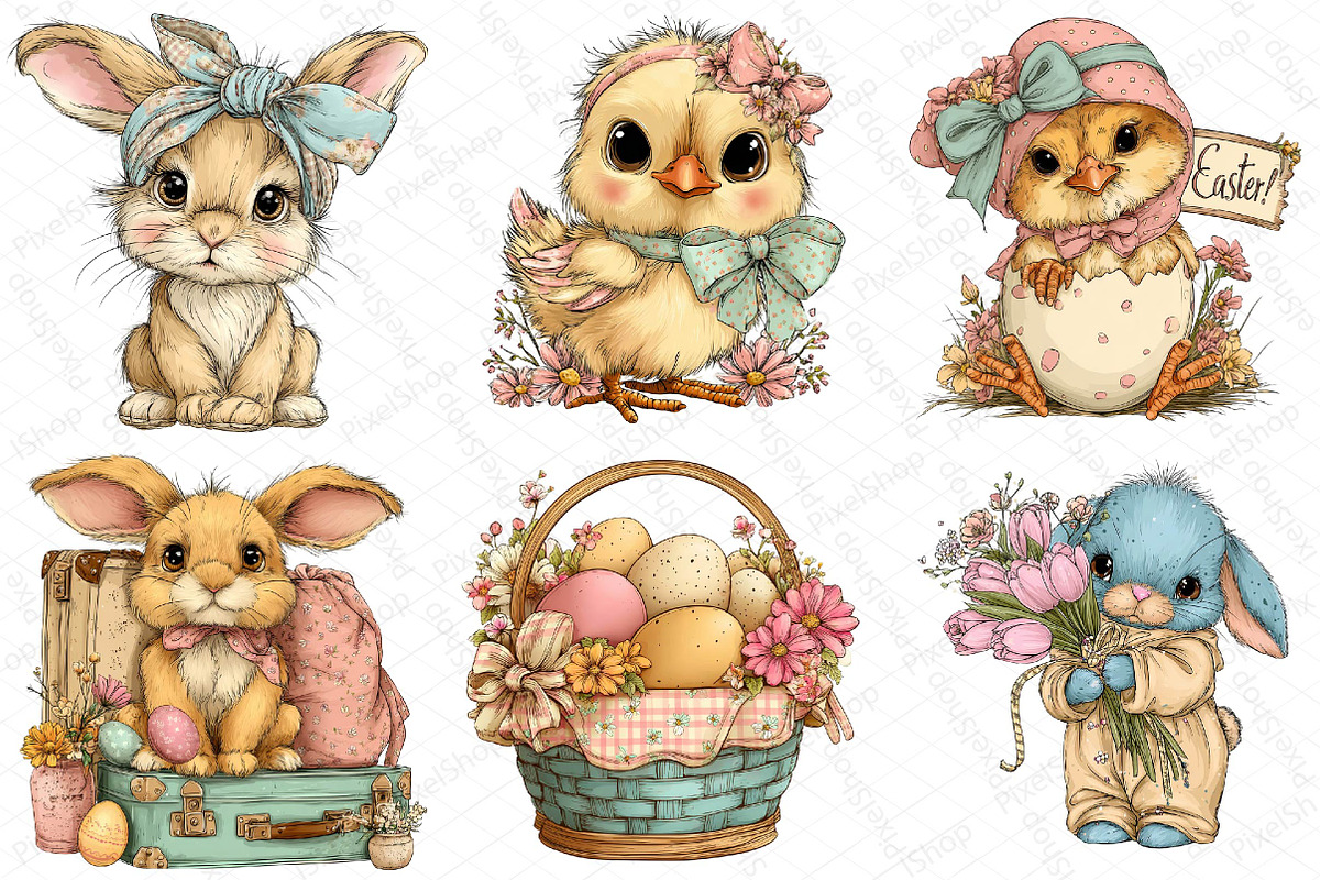 Nursery Blue Country Easter Clipart, an Illustration by DreamPrint404 (Photo 2 of 5)