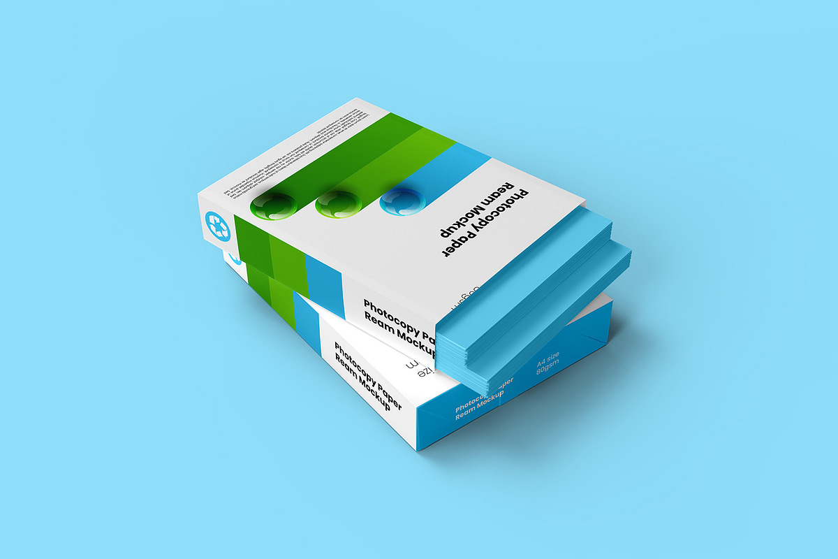 Photocopy Paper Ream Mockup, a Packaging Mockup by Illusiongraphic (Photo 8 of 20)