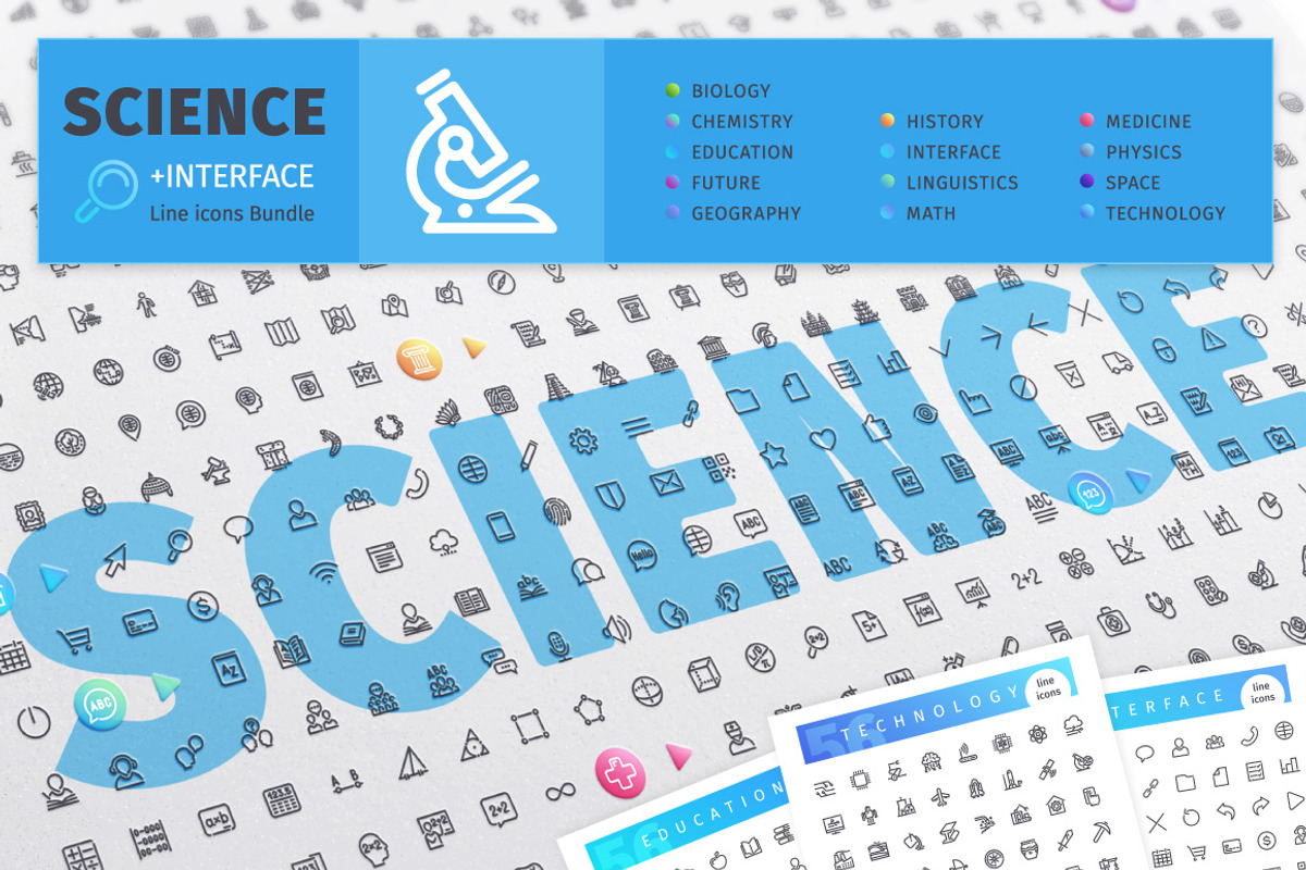 Science 700+ Line Icons Bundle, an Outline Icon by Voysla's Shop (Photo 1 of 8)
