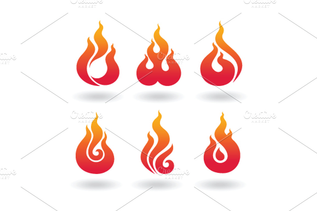 decorative  flame set2, an Icon by Watchada's factory