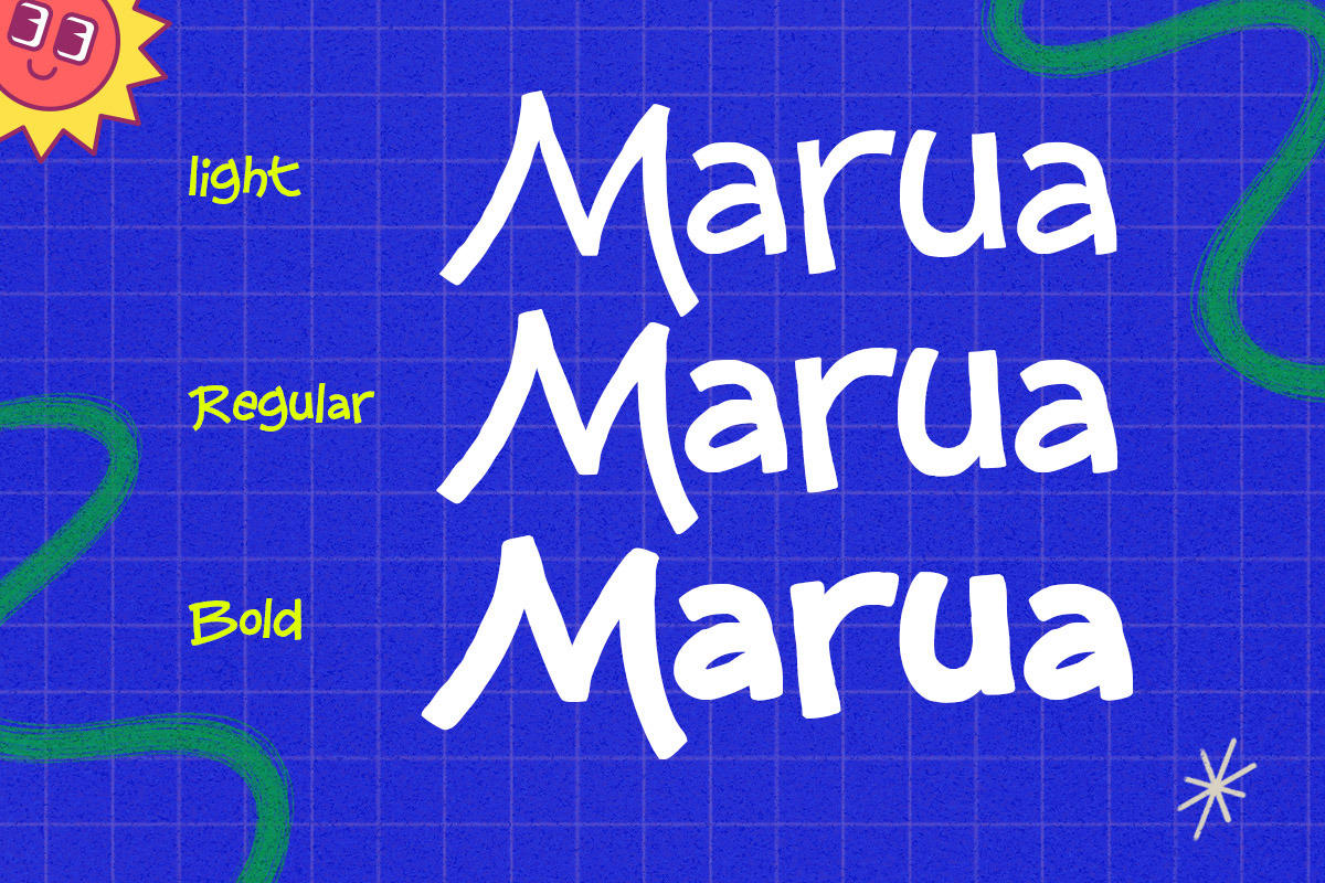 Marua - Playful Fun Display Font, a Sans Serif Font by Afkari Studio (Photo 2 of 10)