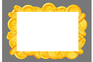 White poster framed with gold coins, a Finance Illustration by Vectorbuum