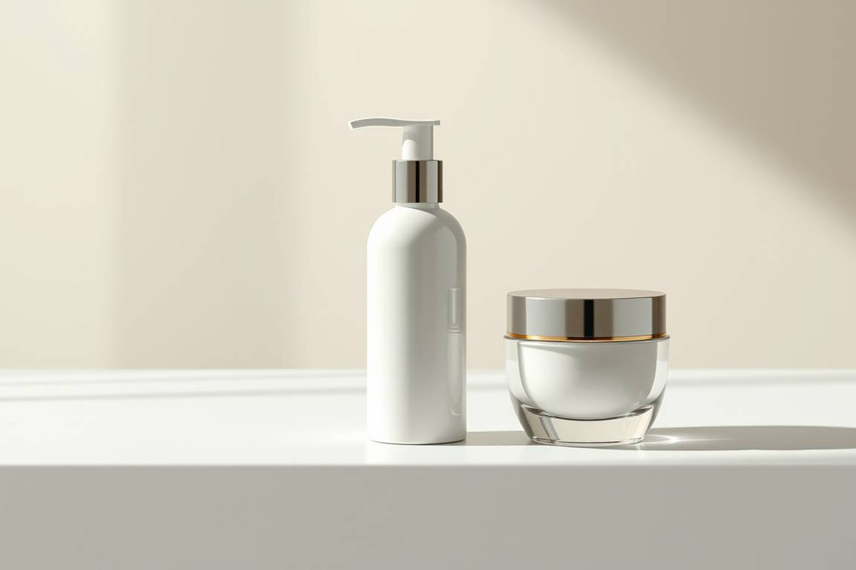 63 Skincare Bottle & Jar Set Mockup, an Advertising Mockup by adenpinkstore (Photo 9 of 25)