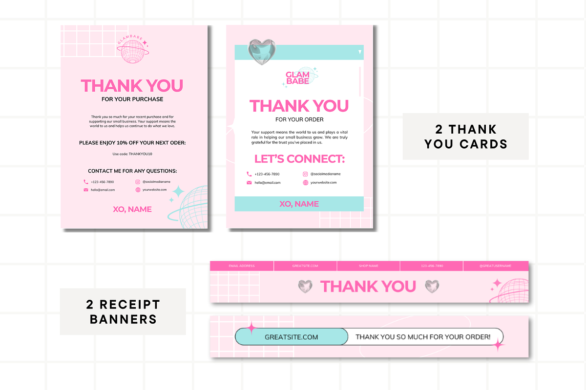 Y2k Pink Etsy Shop Kit Template, a Branding & Logo Template by Anna Design Studio (Photo 5 of 8)