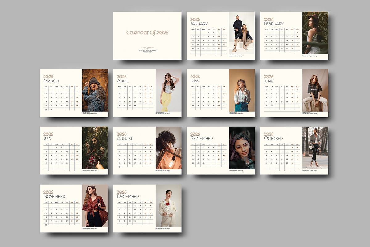 Desk Calendar 2026, a Stationery Template by crazyOWL (Photo 4 of 6)