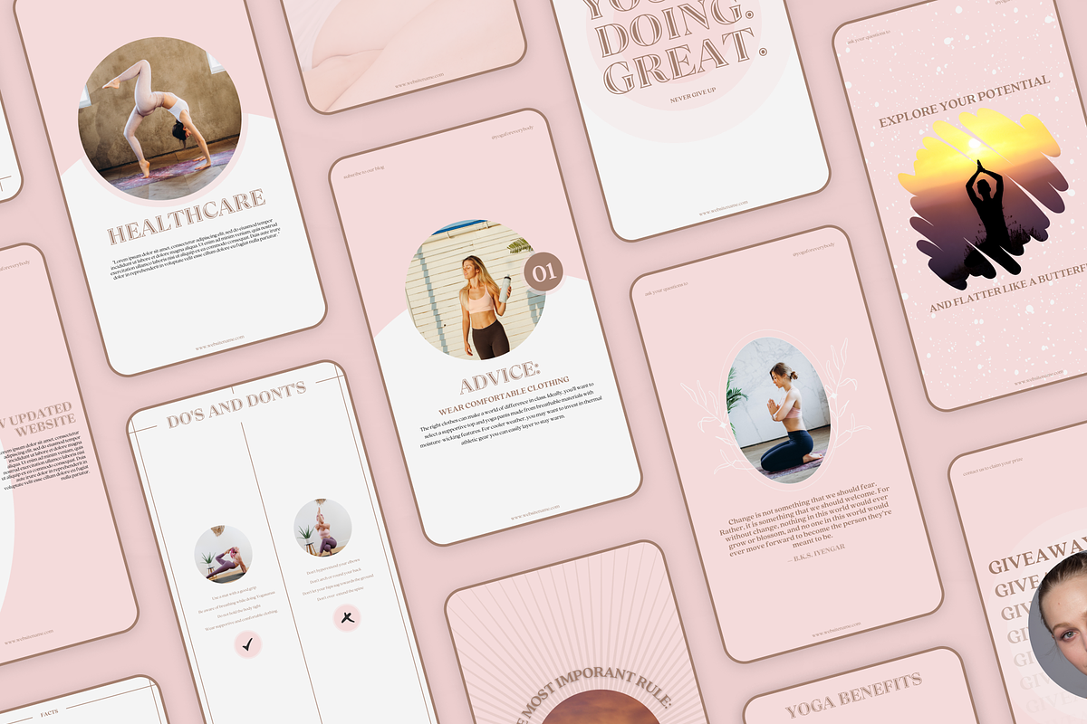 Yoga Instagram Canva Template Buri, a Social Media Template by VeliusCreativeStudio (Photo 7 of 9)