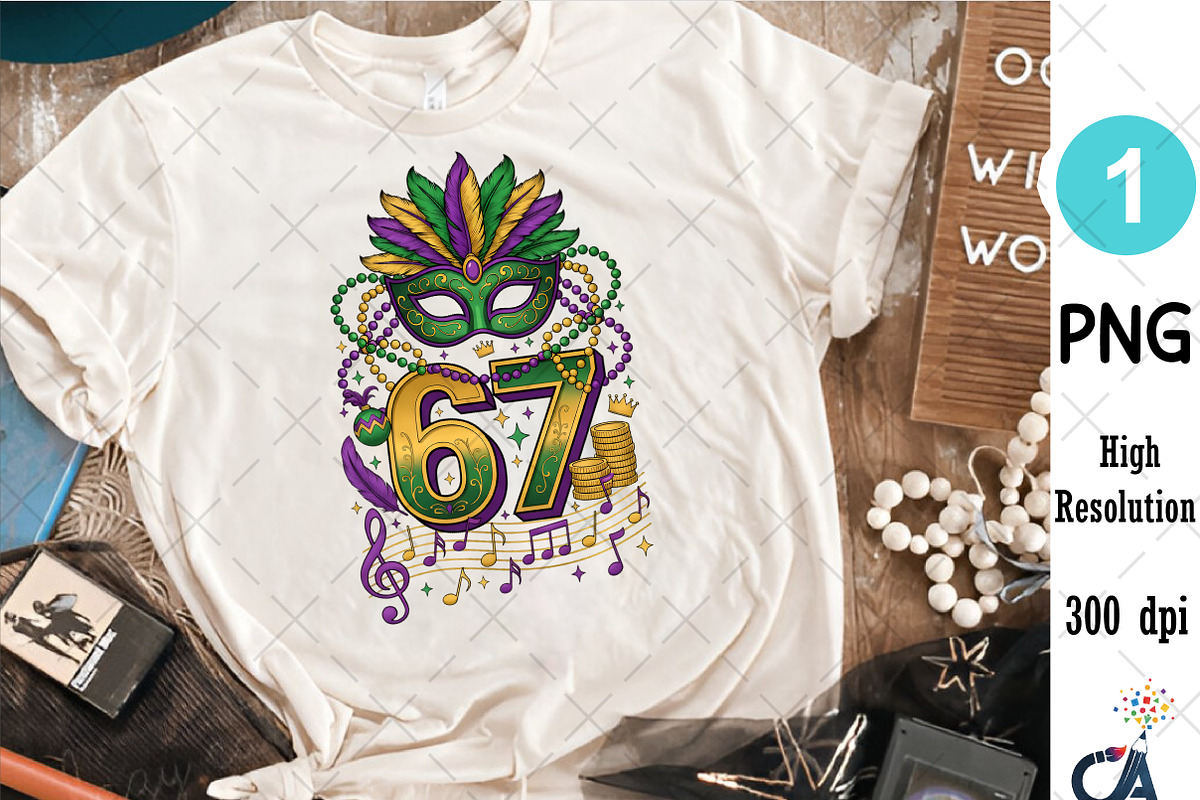 Valentine Mardi Gras PNG, an Illustration by Creative Art (Photo 3 of 6)