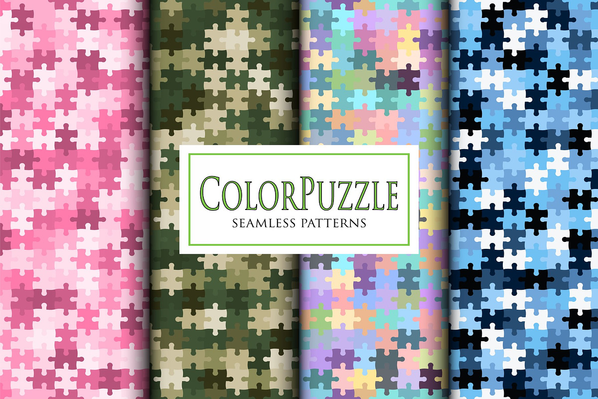 Vector jigsaw puzzle mozaic camo set, a Pattern Graphic by ArchonDigitalShop (Photo 8 of 9)
