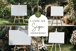 Welcome Sign Mockup Bundle, Easel