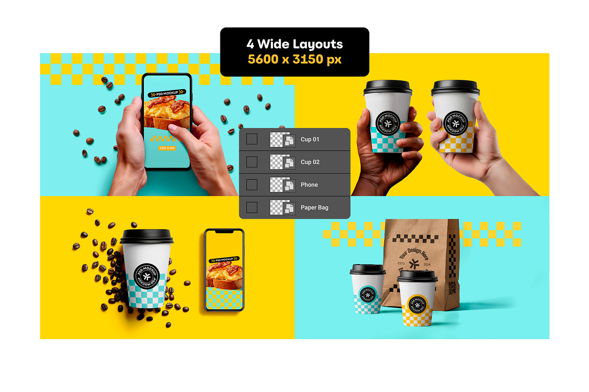 Coffee Shop Mockup Set AI Generated, a Cups & Container Mockup by rodrigofkaminski (Photo 2 of 7)