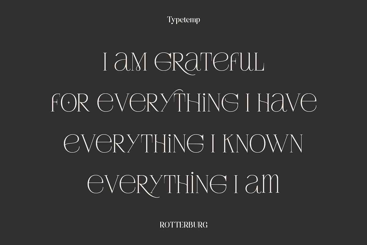 Rotterburg Stylish Display Font, a Serif Font by Typetemp Studio (Photo 14 of 20)