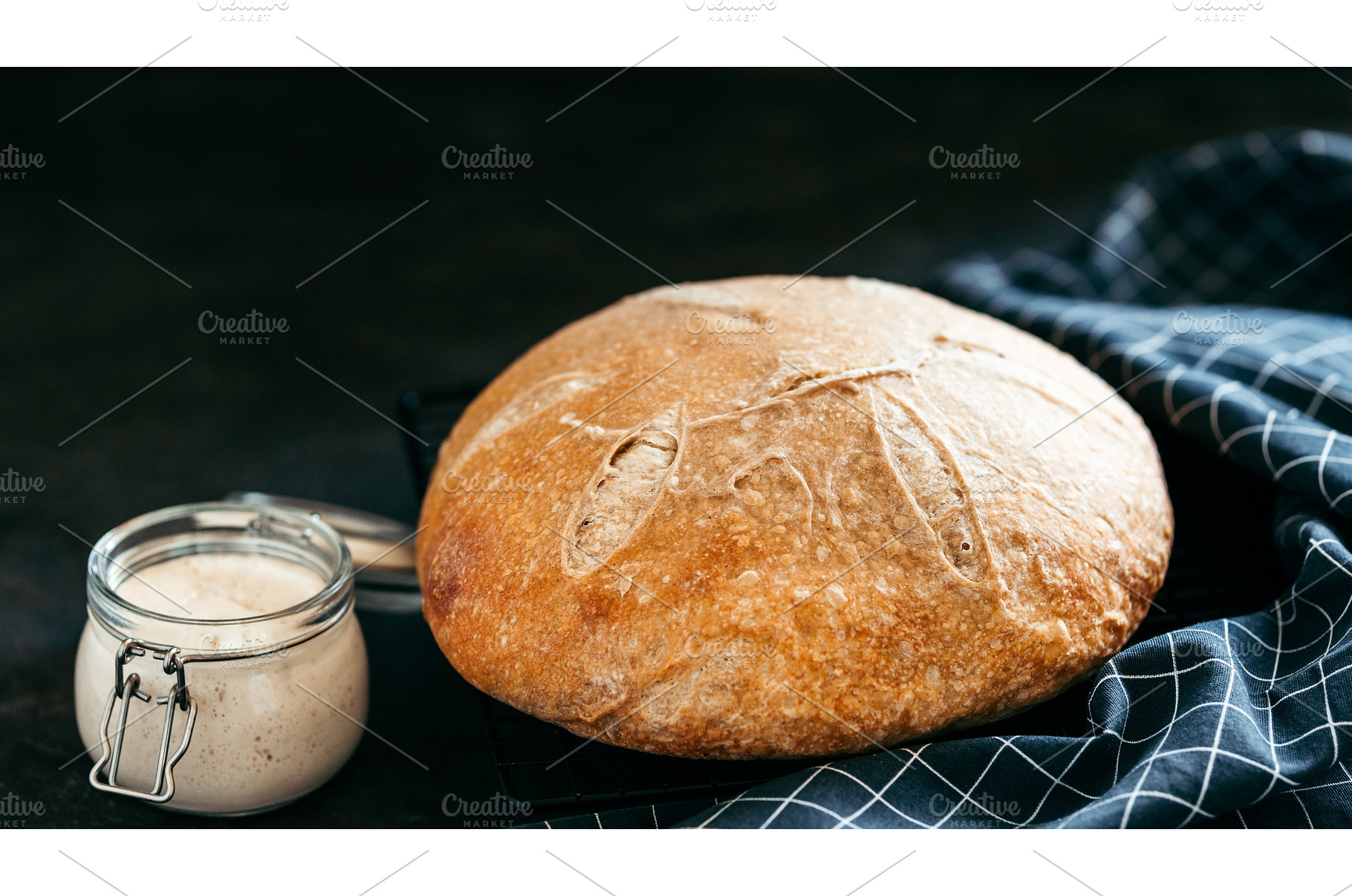 Wheat round sourdough bread, copy, a Food & Drink Photo by Fascinadora