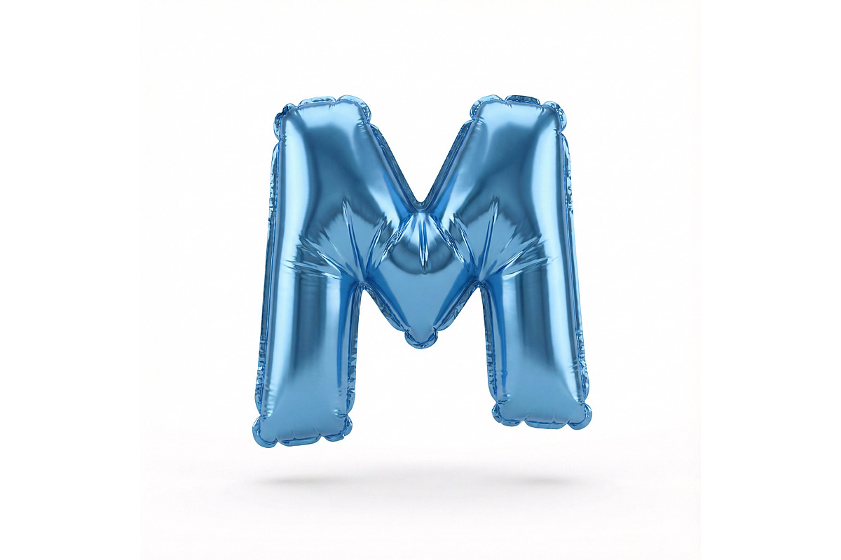 Blue Metallic Letter M Foil Balloon, a School & Education Photo by shahsoft (Photo 1 of 2)