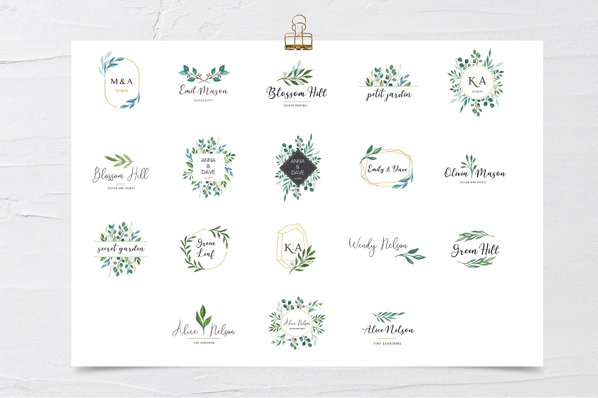 Watercolor Logo Collection, a Branding & Logo Template by Marish (Photo 7 of 7)