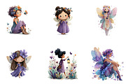 Purple Fairy Clipart, a Seasonal Illustration by CreationArt (Thumbnail 3 of 4)