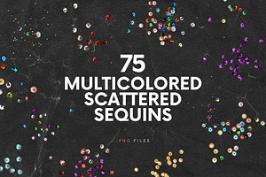 75 Multicolored Scattered Sequins