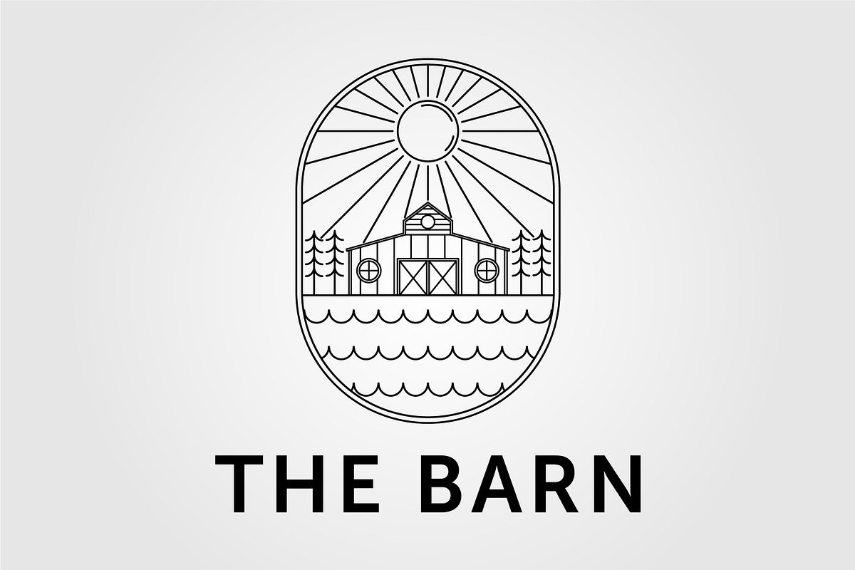 wooden barn or farmhouse logo design, an Illustration by Rizkaarishandy_shop