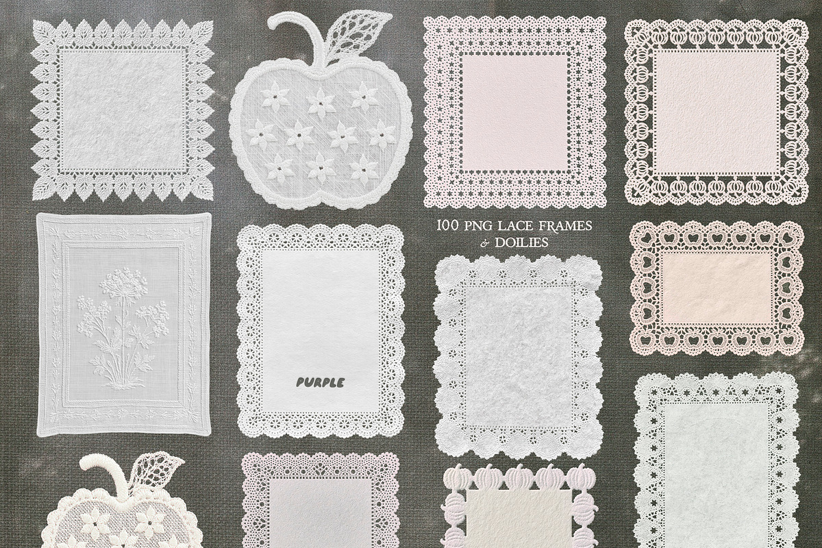 Harvest Lace: PNG Frames & Doilies, an Object Graphic by Purple (Photo 6 of 9)