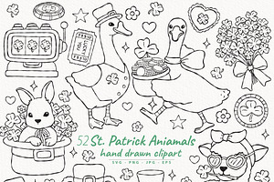 St. Patrick Animals Outline Bundle, a Seasonal Illustration by TitaLivingArt