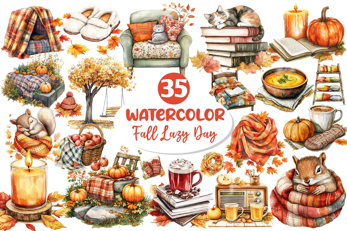 Fall Lazy Day Clipart, an Illustration by Dream Creation (Photo 1 of 4)